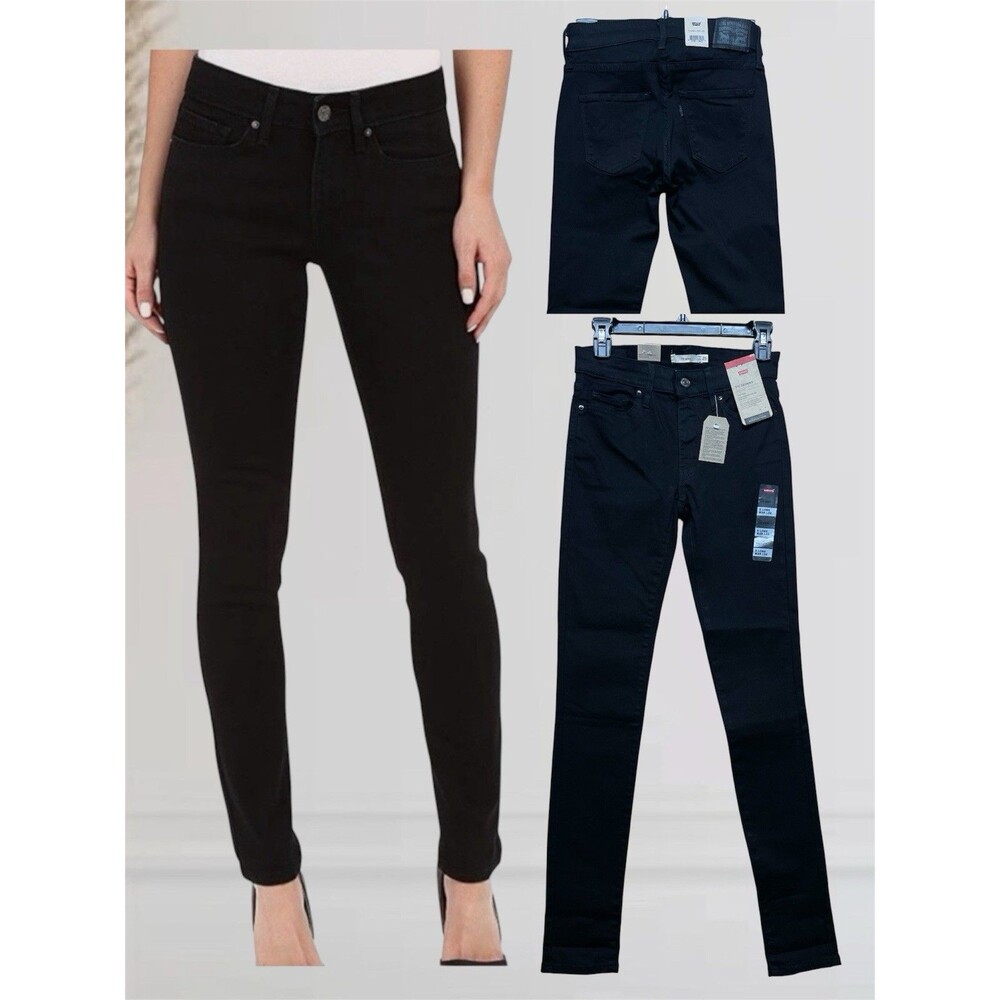 Levi's 711 Skinny Hypersoft Women's Size 0 W25 L32 Mid Rise Black Stretch Jeans